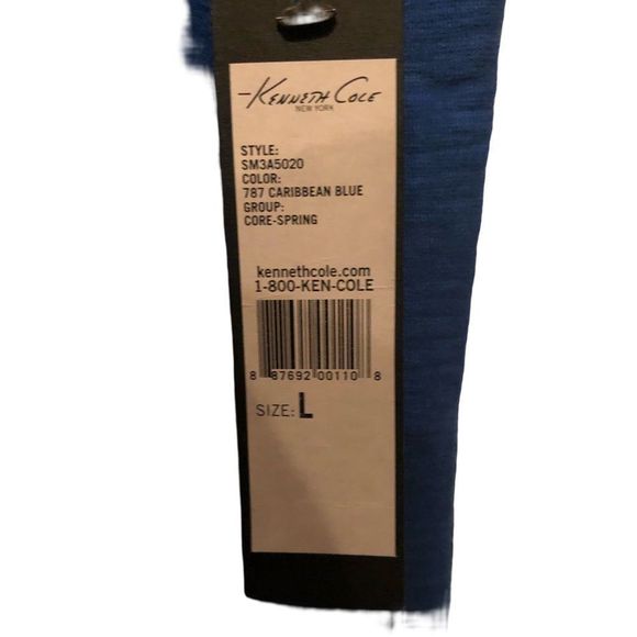 Kenneth Cole New York V Neck Pocket T-Shirt, 100% cotton in Caribbean Bl… - Picture 6 of 8